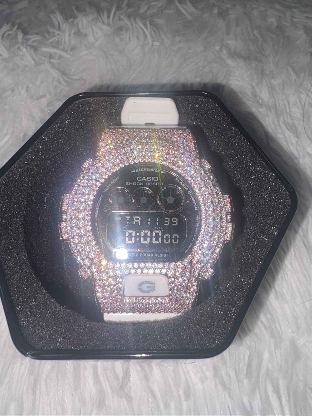 G shock Rose-Gold Iced out